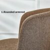 WALNUT Dining Room Chairs Nordic Style Dining Table With Chairs Set Furniture Cotton Linen Solid Wood Hotel Kitchen Restaurant Stool (Color : Ora