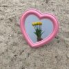 Vosarea Makeup Mirror Heart Shape Wall Desktop Mirror Cosmetic Vanity Mirror for Women Ladies Friends Gift (Pink)