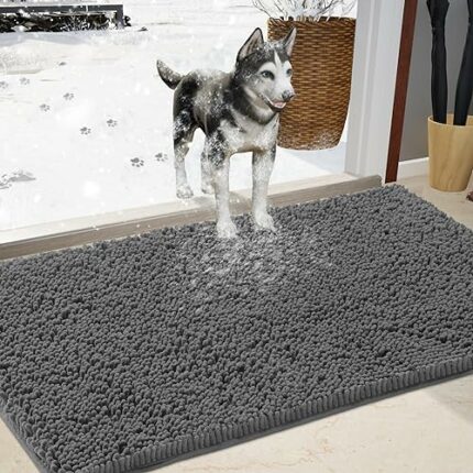 IM HOME Durable Chenille Absorbent Outoor Doormat 30" x 48", Muddy Washable Door Mats for Dog Non Slip Heavy Indoor Doormat Soft Front Inside Doo