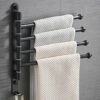 Towel Shelf,Wall Mounted Towel Rail,Towel Holder,Towel Rack,Swing Out Towel Bar Black Finish/Modern Racks for Bathroom or Kitchen, Metal Towel Ba