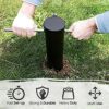 WINSOME Plastic Ground Spike Rotary Washing Line - Screw In Earth Anchor Clothes Dryer Pole Base - Beach Parasol Holder Soil Stand