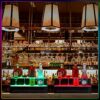 Qunclay 2 Pack LED Lighted Liquor Bottle Display Shelf 20 Inch 2 Step Illuminated Bar Bottle Shelf for Home Commercial Bar Counter Party, Acrylic