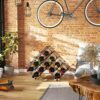 C&AHOME Wine Rack, Wine Rack Steel Wire Shelving 12 Grids, Wine Rack Freestanding Storage 12 Bottle Capacity for Home Kitchen, Pantry, Wine Cella