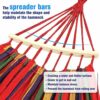 Anyoo Garden Cotton Hammock with 40CM Curved Wooden bar Portable Comfortable Hammock with Compact Travel Bag,Perfect for Indoor/Outdoor Patio Yar