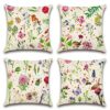 Artscope Set of 4 Waterproof Cushion Covers 45x45cm, Decorative Flamingo and Pink Flowers Pattern Throw Pillow Covers, Perfect to Outdoor Patio G