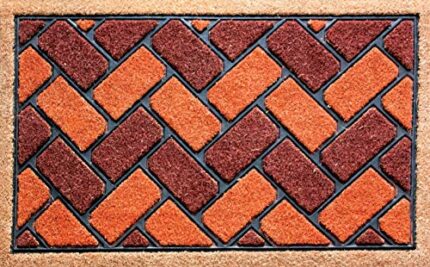 Dandy by William Armes, Coir Rubber Brick Design Doormat, Red, 75 x 45