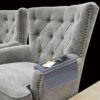 7Penn Natural Bamboo Sofa Armrest - Anti-Slip Couch Coaster Drink Holder Table for Squared Edge Armrests Gray Finish
