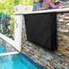 qiden Outdoor TV Cover Flat Screen Waterproof UV Protector for 22 to 70 Inch Screens. Universal, Weatherproof, Dust-proof Cover Fits Double & Sin