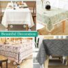 WANTOUTH 8Pcs Tablecloth Weights Stainless Steel Flower Tablecloth Weights Picnic Table Clips Decorative Metal Table Cloth Clamps with Clip For O