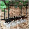 Ceiling Retro Stylish Simplicity Wine Rack Simple Creative Metal Iron Decorative Wine Glass Holder Adjustable Height Restaurant Kitchen Bar Float