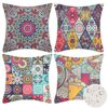 Velvhom Outdoor Waterproof Cushion Covers 50 x 50cm Modern Ethnic Pillowcase Mandala Floral 4 Pack Throw Pillow Cover Abstract Art Hippy Cushion