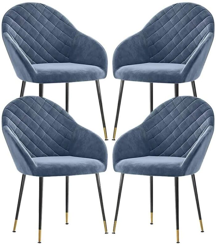 dining chair Business Dining Chairs Set Office Reception Chairs Dining Chair Set of 4 Lovely Bedroom Flannel Fabric Makeup Chair Wrought Iron Fee