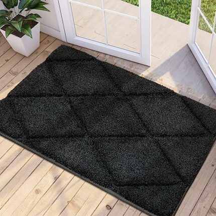 WARMLY Durable Indoor Door Mat, Dirt Trapper and Non-Slip Absorbent Door Mat for Entryway, Low-Profile Washable Door Mat, Easy to Clean Inside Fl