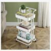ZCMEB Mobile Kitchen Shelf Trolley Household Storage Shelf with Wheeled Trolley (Color : Wit, Size : 87 * 42 * 35cm)