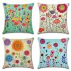 Artscope Set of 4 Decorative Cushion Covers 45x45cm, Tropical Plants Waterproof Throw Pillow Covers, Perfect to Outdoor Patio Garden Bench Living