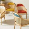 WALNUT Office Kitchen Arm Dining Chair Rattan Outdoor Restaurant Ergonomic Chair Wooden Party Furniture