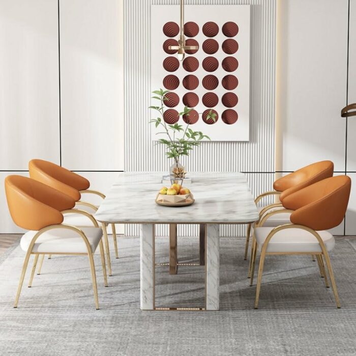 WALNUT Leather Dinning Chair HOME Table Living Room Arm Dining Chairs Kitchen Designer Household