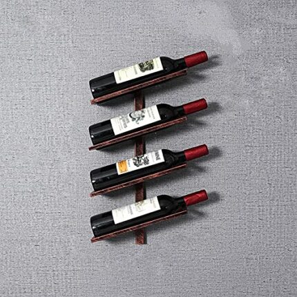 Wall-mounted Wine Rack | 2/4/6 Bottles | Metal Wine Rack | Elegant Kitchen, Restaurant, Bar or Wine Cellar Storage Room (Black)