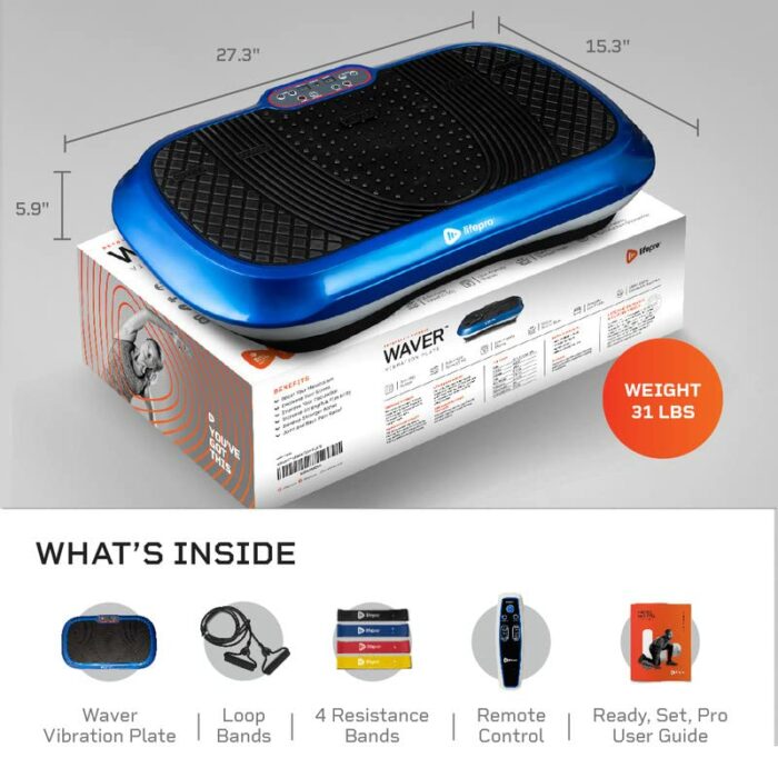 LifePro Vibration Plate Exercise Machine - Whole Body Workout Vibration Fitness Platform w/Loop Bands - Home Training Equipment for Weight Loss &