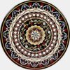 42 x 42 Inches Pietra Dura Art Kitchen Table for Home Furniture Decor Black Round Shape Marble Dining Table Top