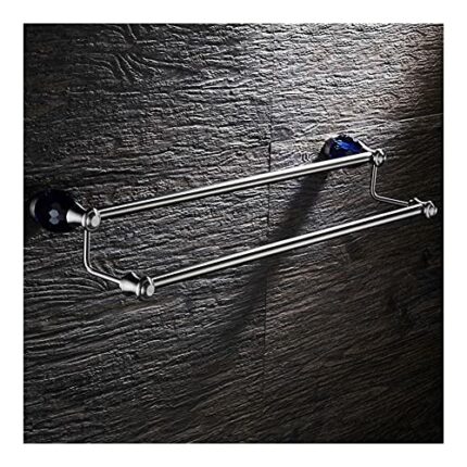 HIGOH Towel Rack Towel Bar Wall-Mounted Towel Bar, Stainless Steel Towel Rack Bathroom Towel Holders, Double Rails Bath Storage Shelf Bathroom Ac