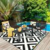 WALNUT 4PCS Patio Furniture Conversation Set Sofa Loveseat Armrest Garden Deck