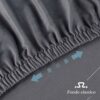 TAOCOCO Bed Headboard Covers, King Size Headboard Covers,Velvet All-inclusive Elastic Headboard Protection Cover for King/Double Bed,Grey Headboa