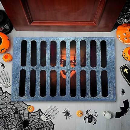 Dafuz Halloween 3D Illusion Clown Door Mat, Creepy Halloween Smiling Clown Sewer Doormat, Horror Movie Clown Halloween Area Rug Decorations Indoo