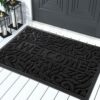 Yimobra Welcome Front Door Mat Outdoor, Heavy Duty Durable Non Slip Doormats, Rubber Backing, Low-Profile Entrance Rugs, Absorbent Resist Dirt, E