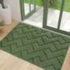 Biscpro Door Mat 50 X 80 cm, Indoor DoorMat Washable, Doormat Dirt Trapper Non-slip, Absorbent Inside Entrance Rug Floor Mat for Entryway, Patio,