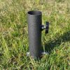 WANAONE Umbrella Base Home Garden For Park Patio Solid Adjustable Beach Portable Pole Holder Heavy Duty Easy Setup Outdoor Ground Insert Iron Par