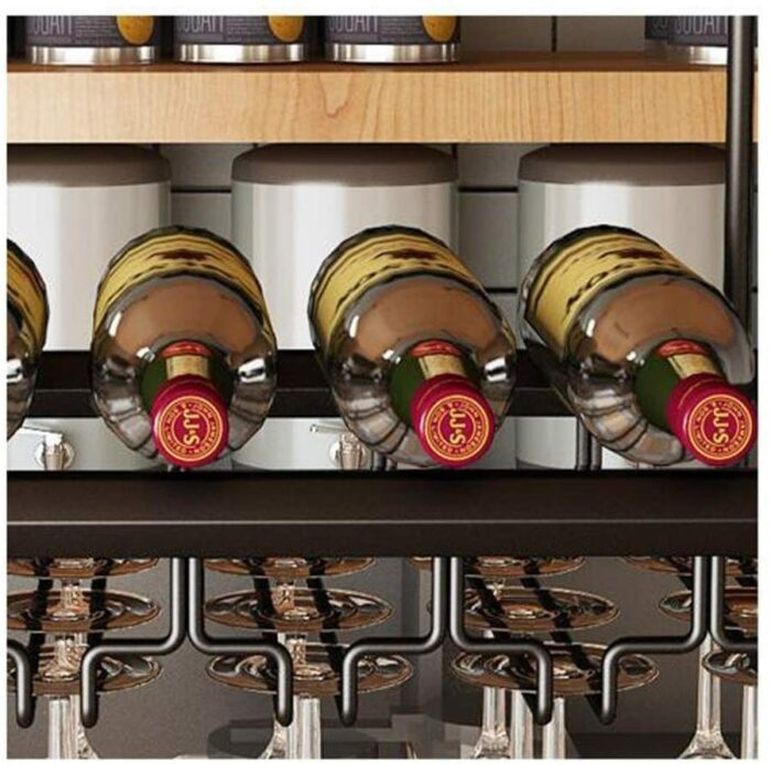 EMISOO Creative wine rack,Bar counter wine rack, wine glass rack, wine glass rackHanging upside down goblet rack (Color : Brown, Size : 120 * 30c