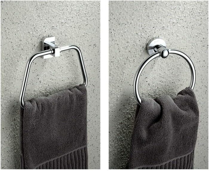RAKUTE Brass Bathroom Towel Ring, Light Luxury Round Towel Rack, Hand Towel Holder, Bathroom Wall-Mounted Bathroom Ring