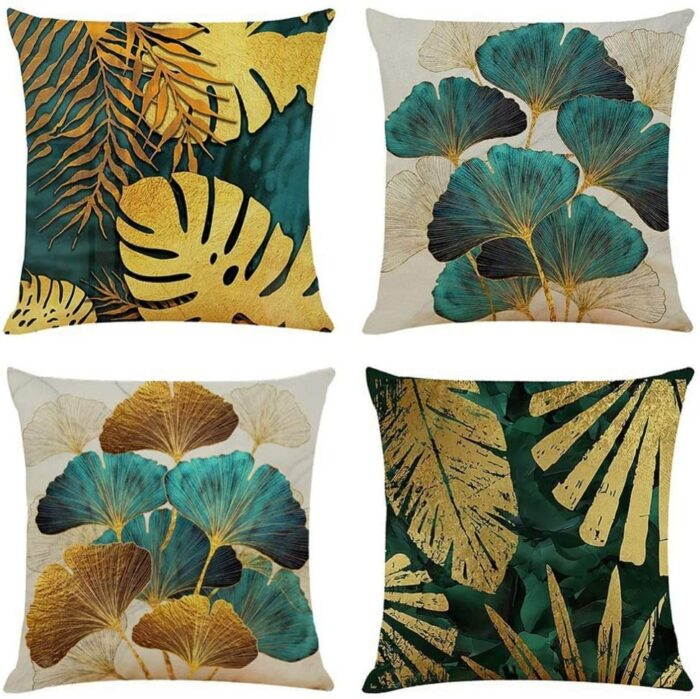 TIAODIAN Grey Cushion Covers 45 x 45 cm Set of 4 Modern Abstract Art Square Decorative Throw Pillow Covers 18x18 inches for Living Room Sofa Gard