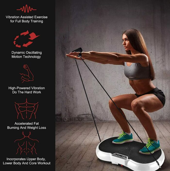 Cheery Whole Body Vibrating Platform with Balance Straps | Vibration Plate Exercise Machine | Easy Exercise Equipment at Home, Full Body Workout