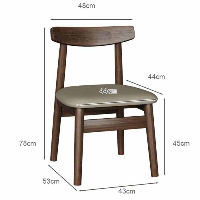 LEIGE Wood Dining Chairs Hotel Lounge Dining Stool Living Room Kitchen Home Furniture