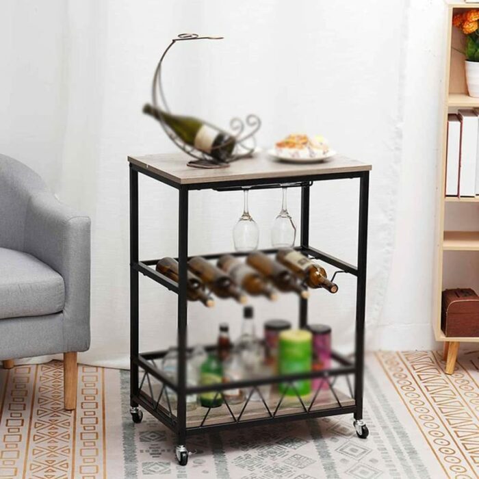 EYHLKM Removable Dining car Multifunctional Tea car Home Kitchen Rack Wine car Three-layer Trolley (Color : A, Size : 60cm*40cm)