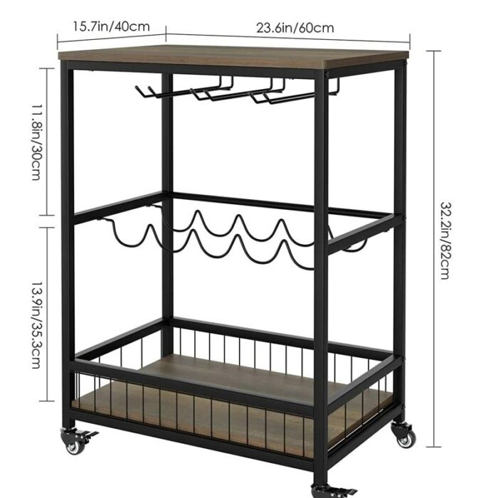 EYHLKM Removable Dining car Multifunctional Tea car Home Kitchen Rack Wine car Three-layer Trolley (Color : A, Size : 60cm*40cm)