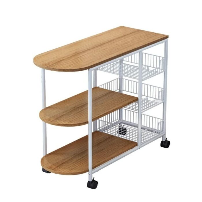 FEER Kitchen Furniture Multi-layer Partition Multifunctional Storage cart With Wheeled Kitchen Trolley (Color : D, Size : 84cm*64cm)