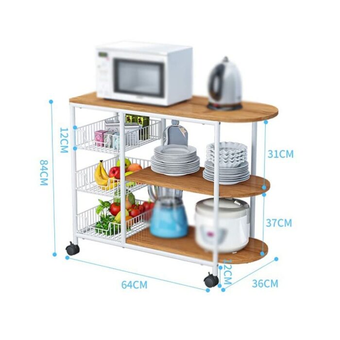 FEER Kitchen Furniture Multi-layer Partition Multifunctional Storage cart With Wheeled Kitchen Trolley (Color : D, Size : 84cm*64cm)