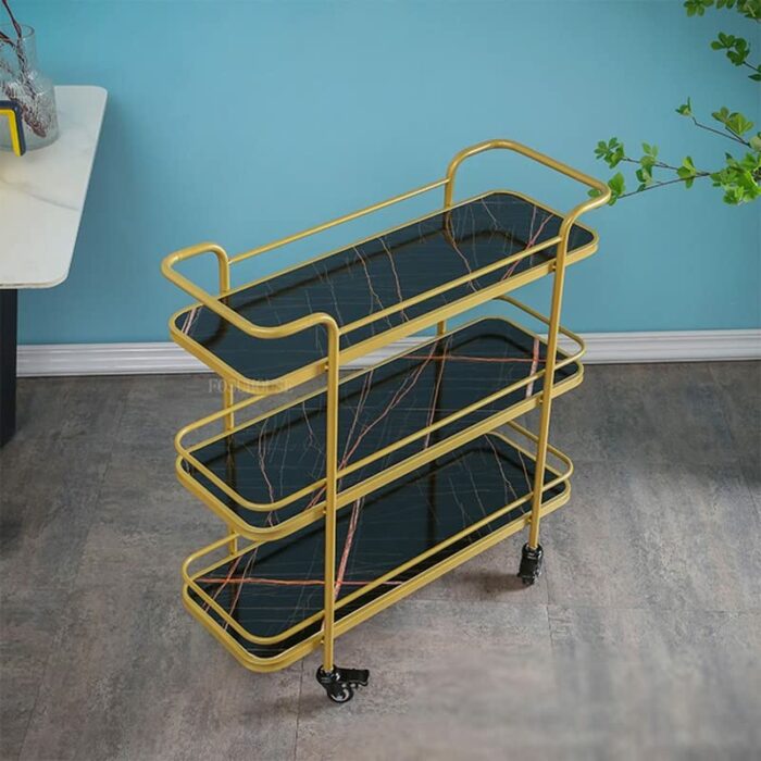 EYHLKM Multi-layer Kitchen Trolley Storage Trolley Storage Rack Rack Three-tier Trolley Home Home (Color : A, Size : 80cm*78cm)