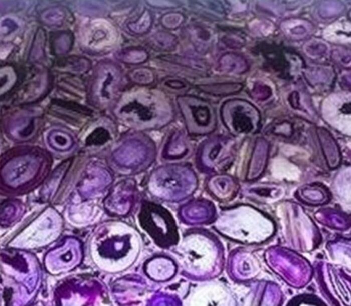 Gifts And Artefacts 48 x 48 Inches Purple Agate Stone Resin Art Dining Table Top Square Shape Kitchen Table for Hotel Furniture Decor