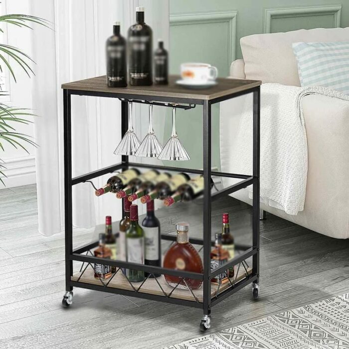 EYHLKM Removable Dining car Multifunctional Tea car Home Kitchen Rack Wine car Three-layer Trolley (Color : A, Size : 60cm*40cm)