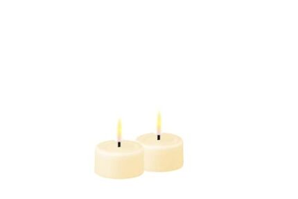 Deluxe Homeart Indoor Flameless LED Tealight Set - with Real Flame™ Technology - Battery Powered Candle (Cream)