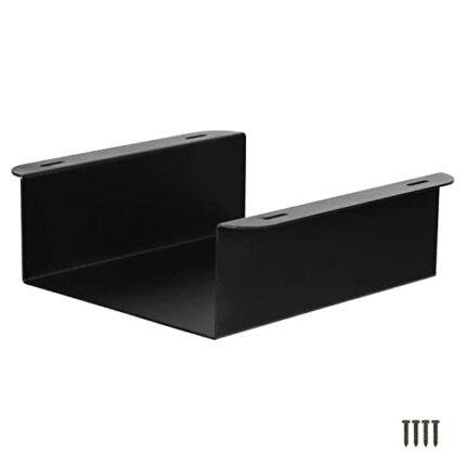 Ilyapa CPU Under Desk Shelf, Black Under Desk PC Mount, Steel Computer Under Desk Mount, Under Desk Storage Shelf for Home, Office, Desks - 2.75