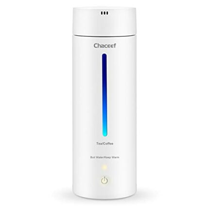 CHACEEF Travel Electric Kettle, 350ml Small Portable Kettle with Non-stick Coating, BPA Free, 3 Colors LED Water Boiler with Keep Warm Function,