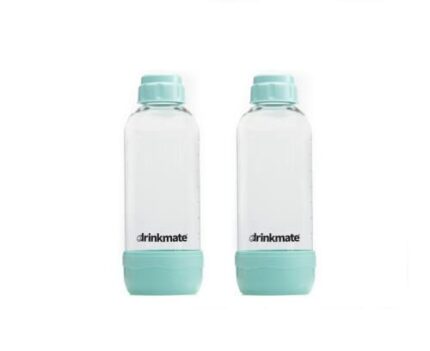 Drinkmate Soda Maker Carbonation Bottles (2 Pack) (0.5L, Arctic Blue)