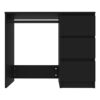 N/A Home Desk with Drawer Storage Rack High Gloss Black Study Writing Desk Workstation Long Particleboard (Color : A)