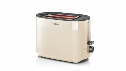 Bosch MyMoments Delight TAT2M127GB 2 Slot Stainless Steel Toaster with integrated warming rack, variable browning including defrost & warming 950