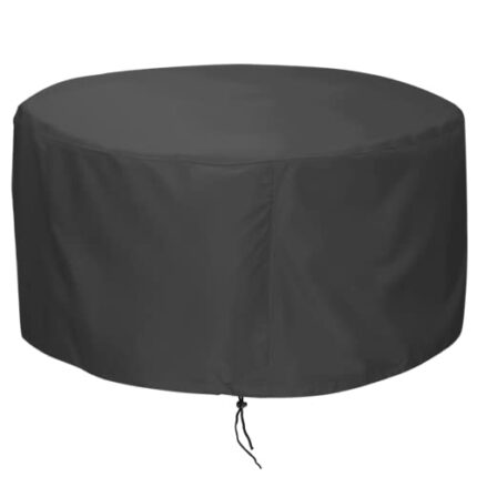 Fire Pit Cover Brazier Stove Cover for Round Firepit - Waterproof Windproof Dustproof UV-Resistant Heavy Duty 300D Cover for Outdoor Garden Patio